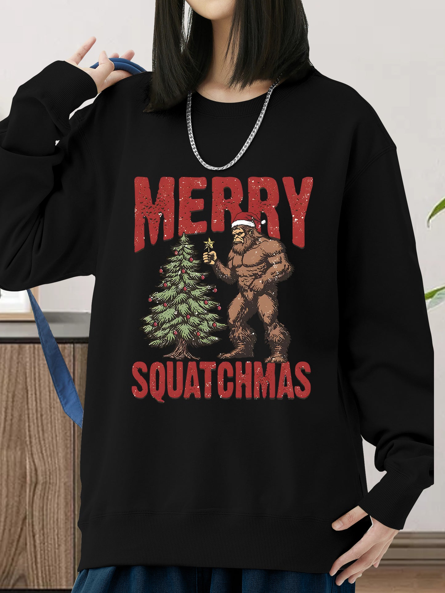 Funny Bigfoot Christmas Shirt - Relaxed Fit, Full Size