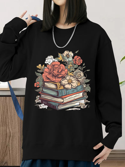 Floral & Books Shirt - Relaxed Fit, Full Size