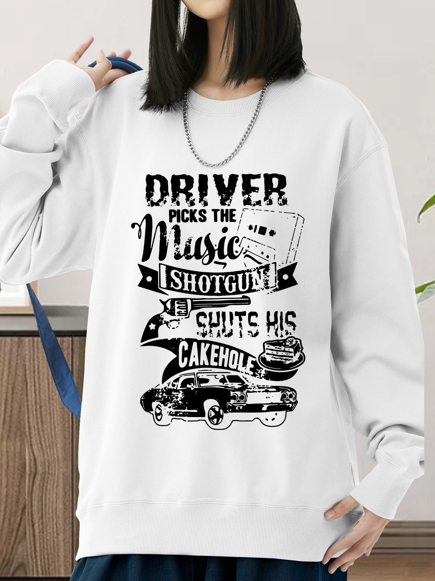 Letter & Car Shirt - Relaxed Fit, Full Size