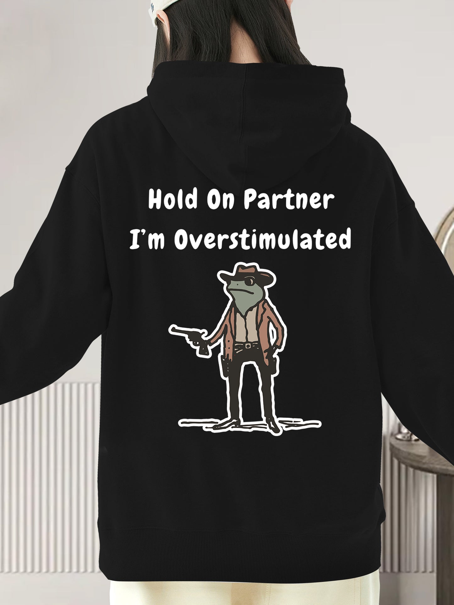 Hold On Partner Im Overstimulated Shirt - Relaxed Fit, Full Size