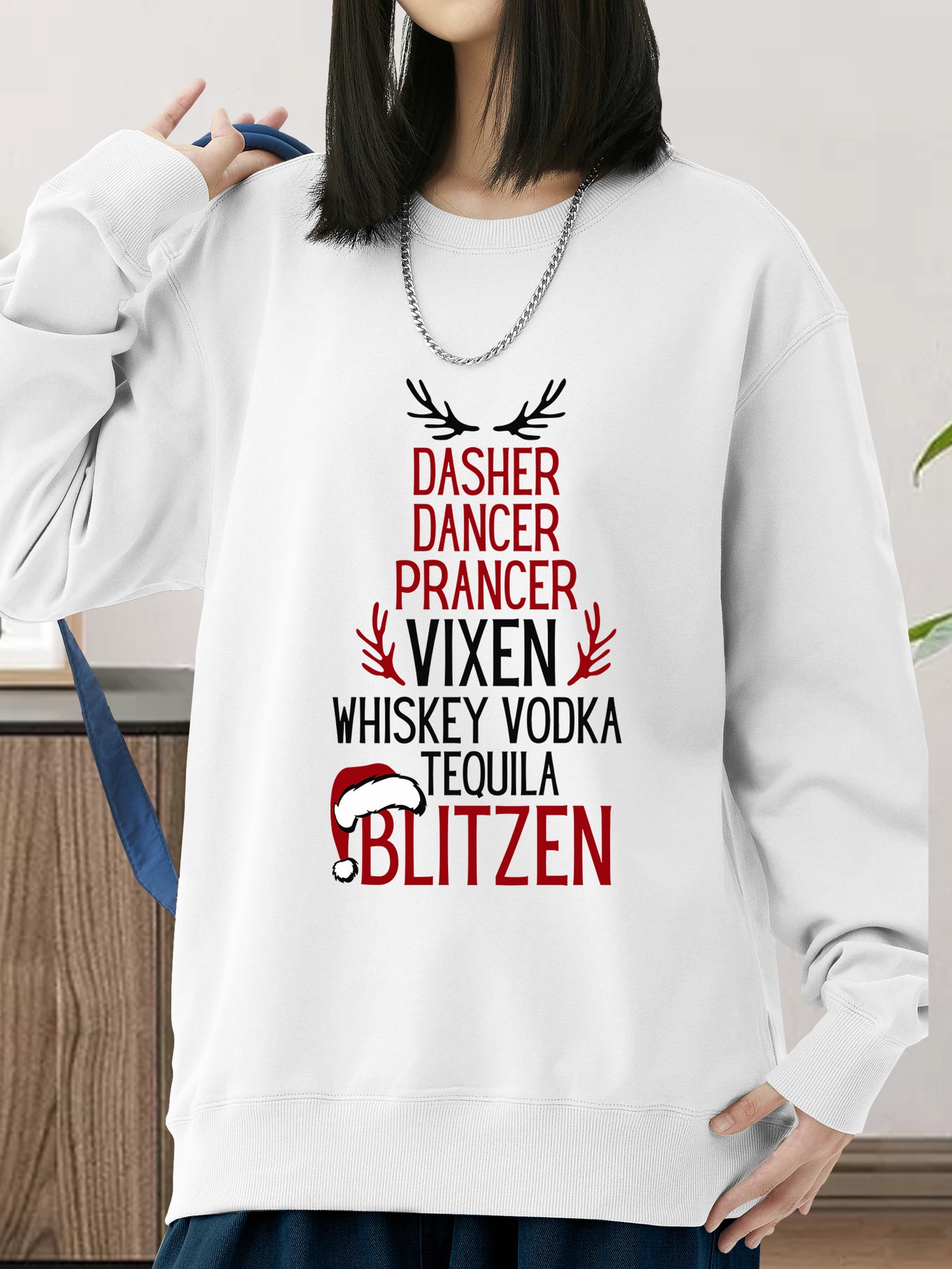 Dasher Dancer Prancer Vixen Moscato Vodka Tequila Blitzen Shirt - Relaxed Fit, Full Size