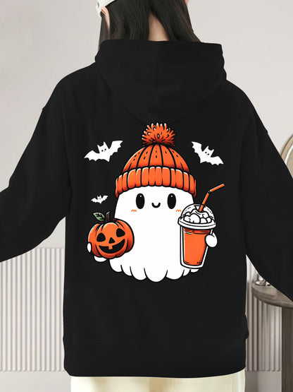 Halloween Ghost & Pumpkin Shirt - Relaxed Fit, Full Size