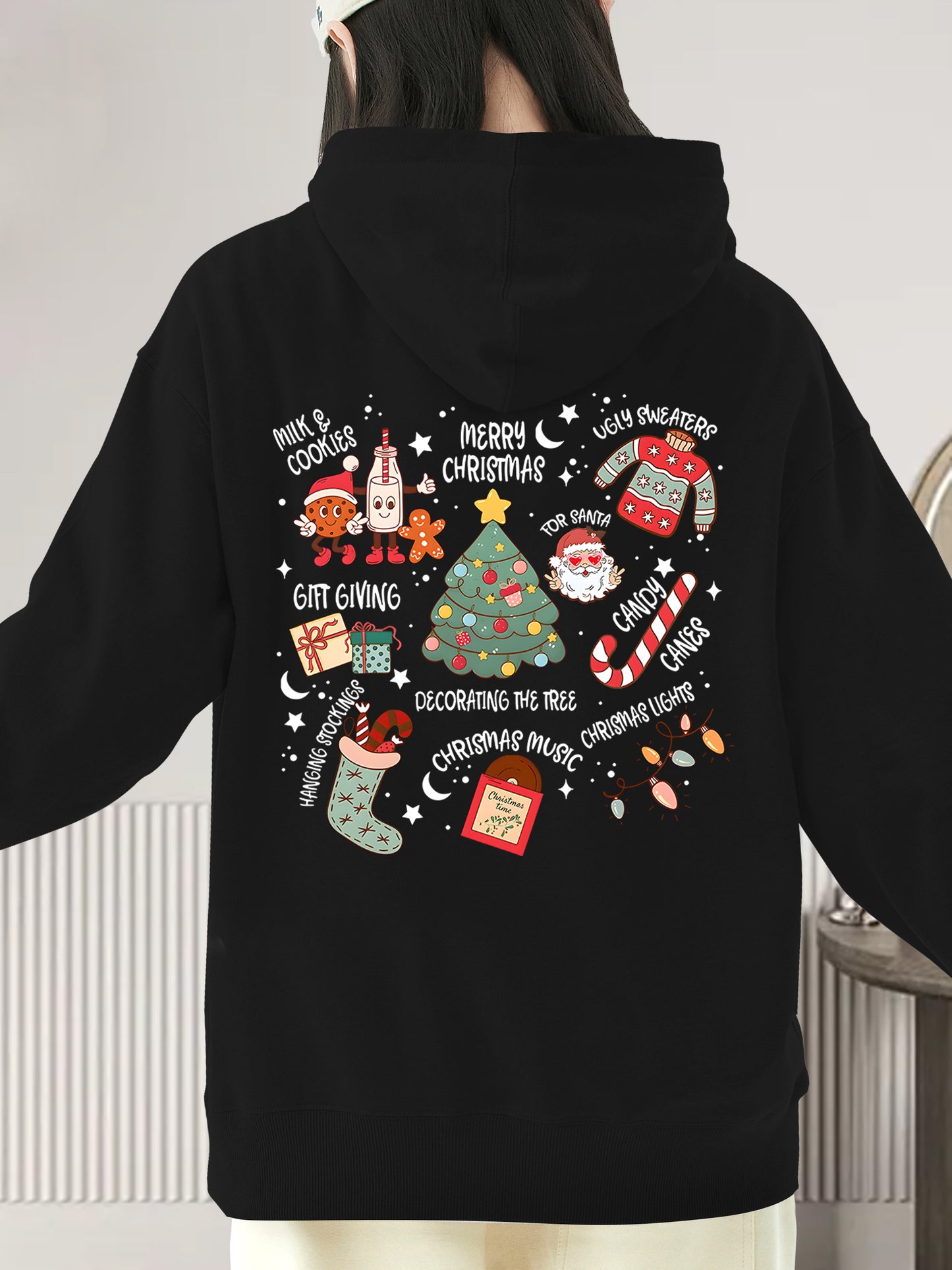 Christmas Themed Letter Shirt - Relaxed Fit, Full Size