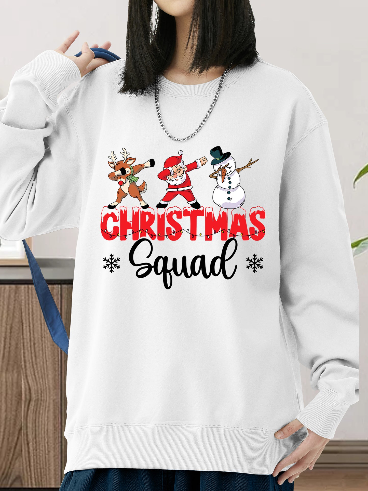 Xmas Reindeer Santa Hat Shirt - Relaxed Fit, Full Size