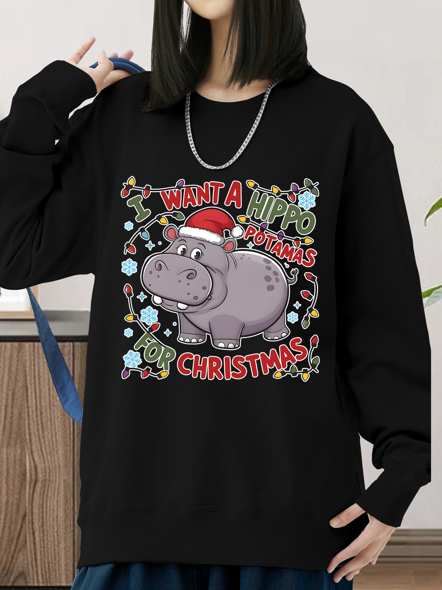 Cute A Hippopotamus For Christmas Shirt - Relaxed Fit, Full Size