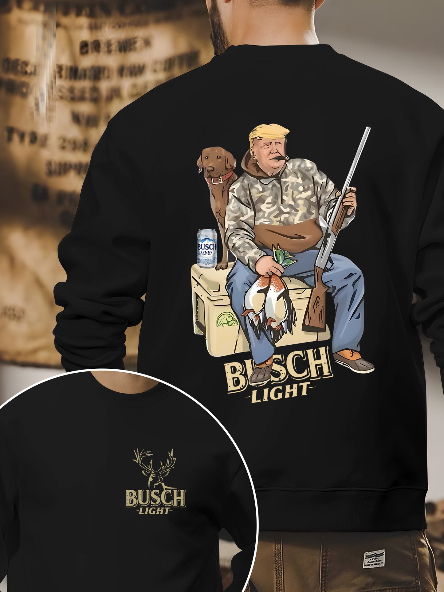 Hunter Trump With Busch Light Beer 2 Siders Shirt - Relaxed Fit, Full Size