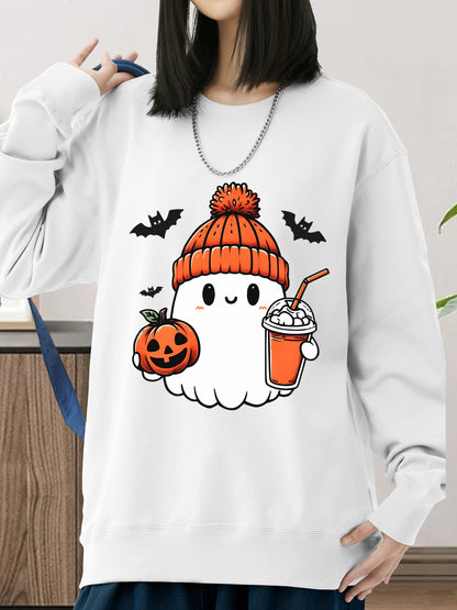 Halloween Ghost & Pumpkin Shirt - Relaxed Fit, Full Size