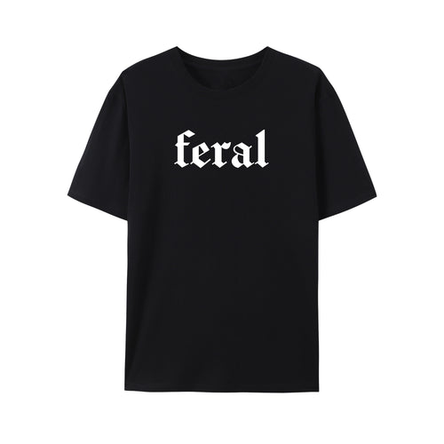 "FERAL" Slogan Shirt - Relaxed Fit, Full Size