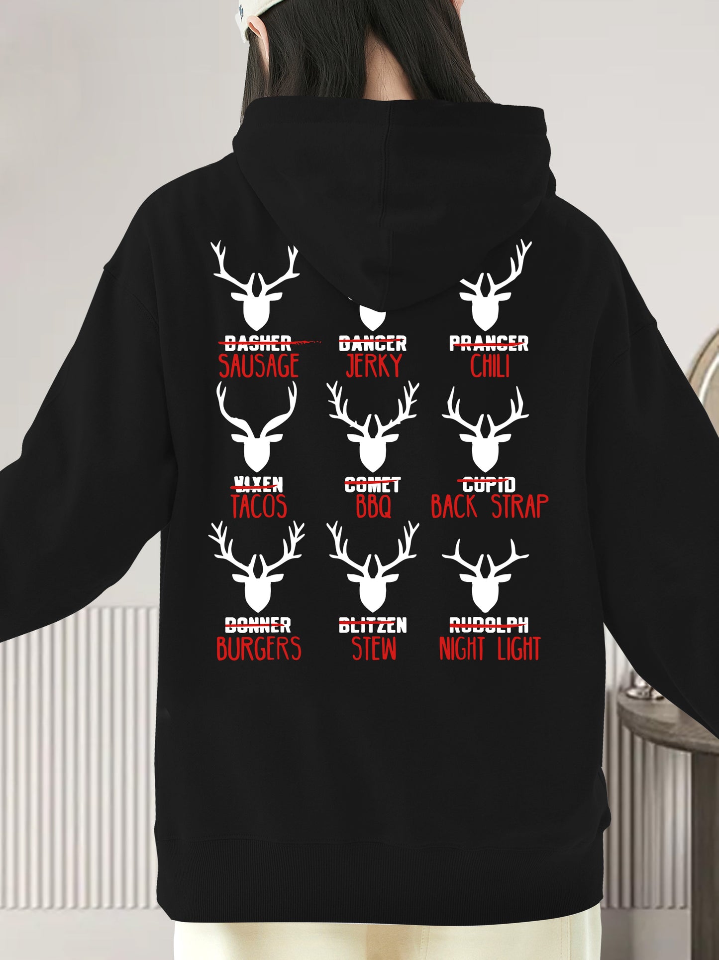 Funny Christmas Deer Hunters All Of Santa's Reindeer Design Shirt - Relaxed Fit, Full Size