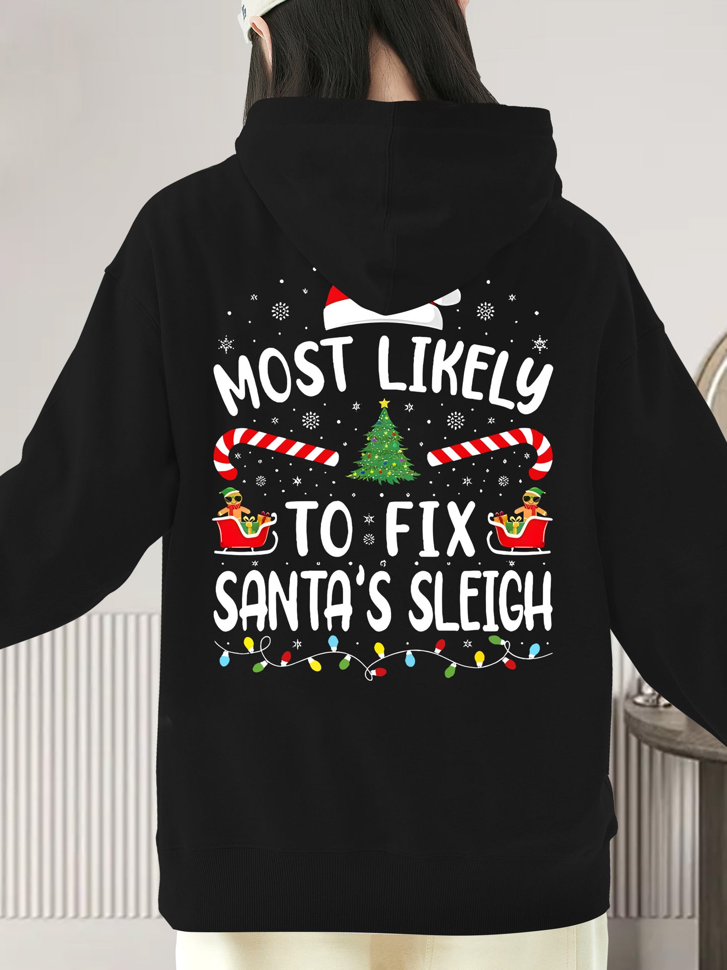 Most Likely To Fix Santa's Sleigh Squad Family Joke Christmas Shirt - Relaxed Fit, Full Size