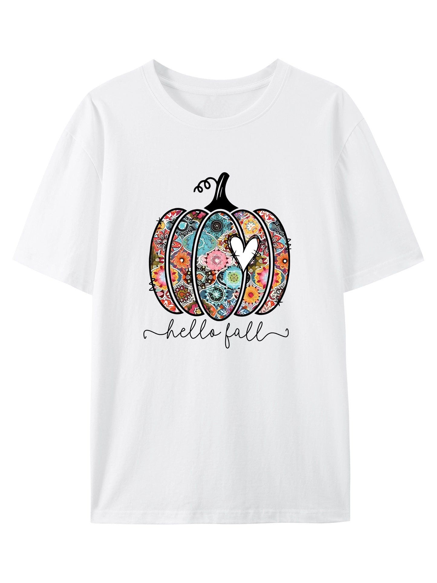 Halloween Skeleton & Letter Shirt - Relaxed Fit, Full Size