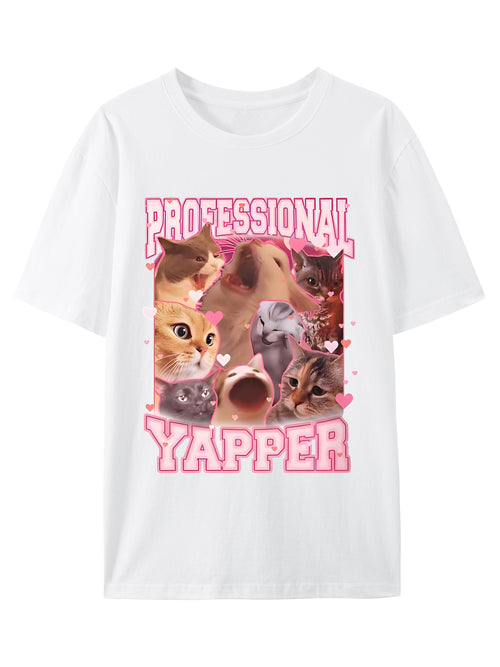 Professional Yapper Cats Meme Shirt - Relaxed Fit, Full Size