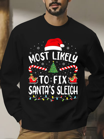 Most Likely To Fix Santa's Sleigh Squad Family Joke Christmas Shirt - Relaxed Fit, Full Size