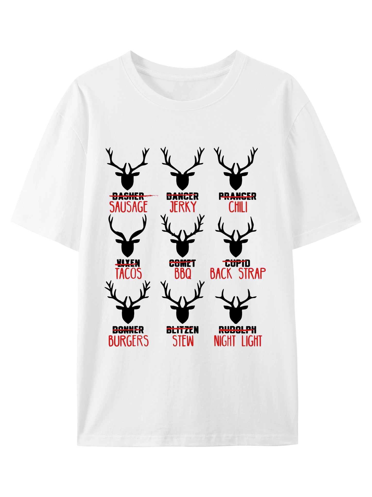 Funny Christmas Deer Hunters All Of Santa's Reindeer Design Shirt - Relaxed Fit, Full Size