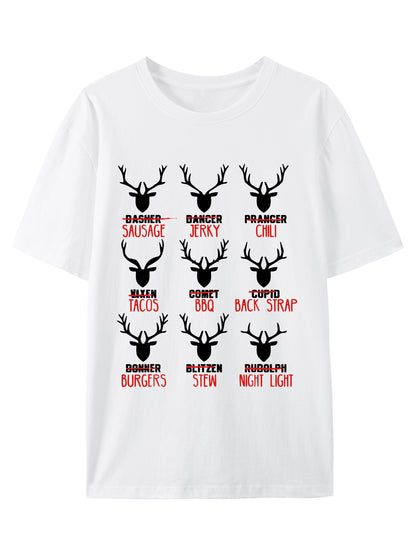 Funny Christmas Deer Hunters All Of Santa's Reindeer Design Shirt - Relaxed Fit, Full Size