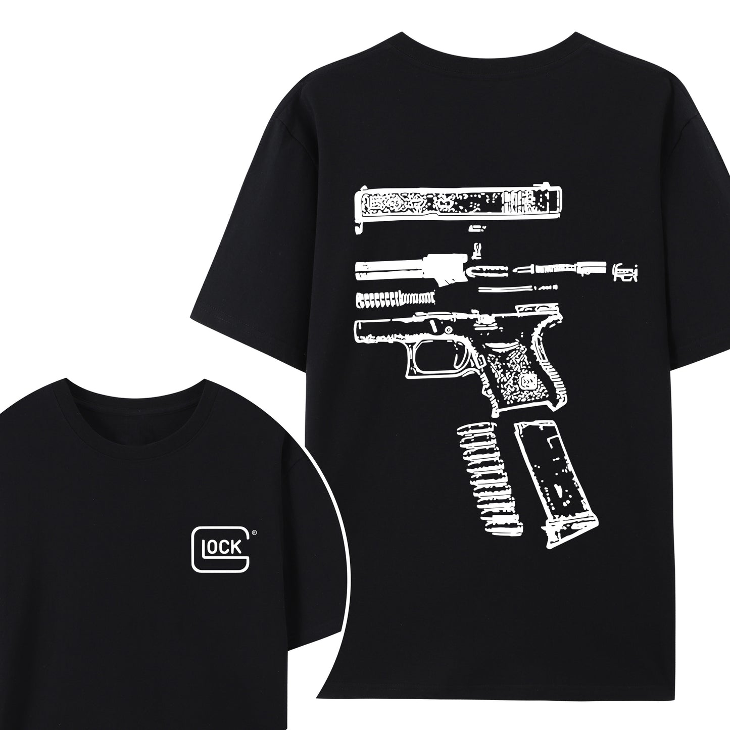 In Glock We Trust Double Side Black Version Shirt - Relaxed Fit, Full Size