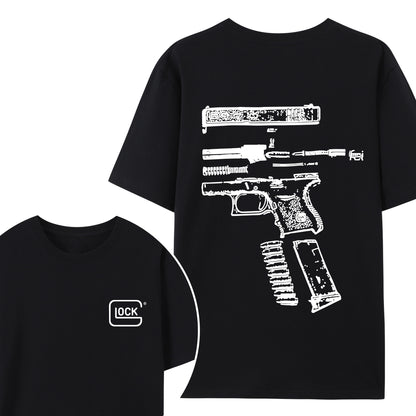 In Glock We Trust Double Side Black Version Shirt - Relaxed Fit, Full Size