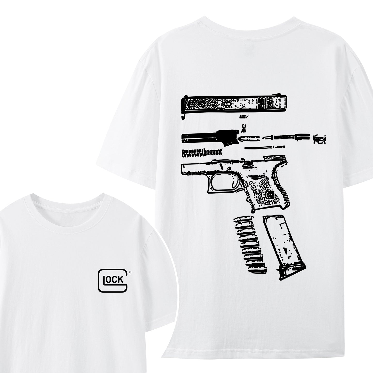 In Glock We Trust Double Side Black Version Shirt - Relaxed Fit, Full Size