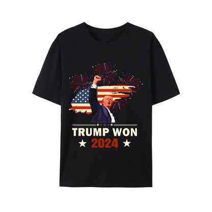 Trump Won 2024 President 47th Of White House Donald Trump Shirt - Relaxed Fit, Full Size