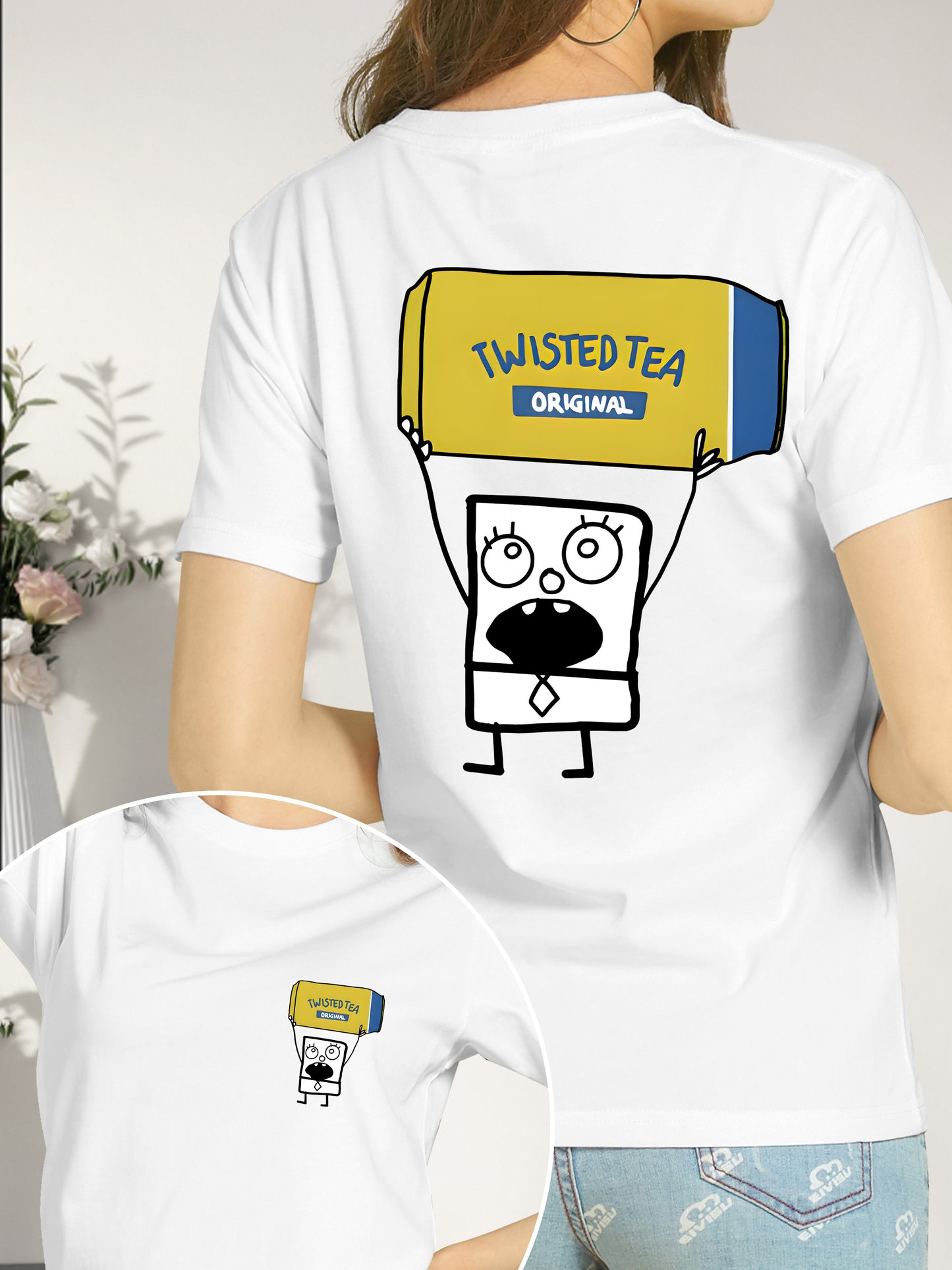 Doodlebob Twisted Tea Essential 2 Sided Shirt - Relaxed Fit, Full Size