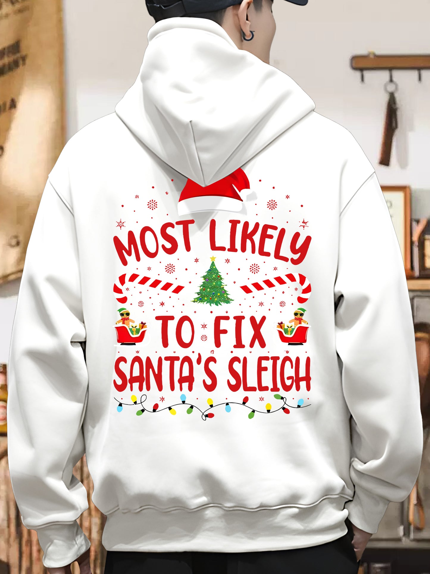 Most Likely To Fix Santa's Sleigh Squad Family Joke Christmas Shirt - Relaxed Fit, Full Size