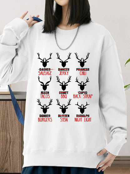 Funny Christmas Deer Hunters All Of Santa's Reindeer Design Shirt - Relaxed Fit, Full Size