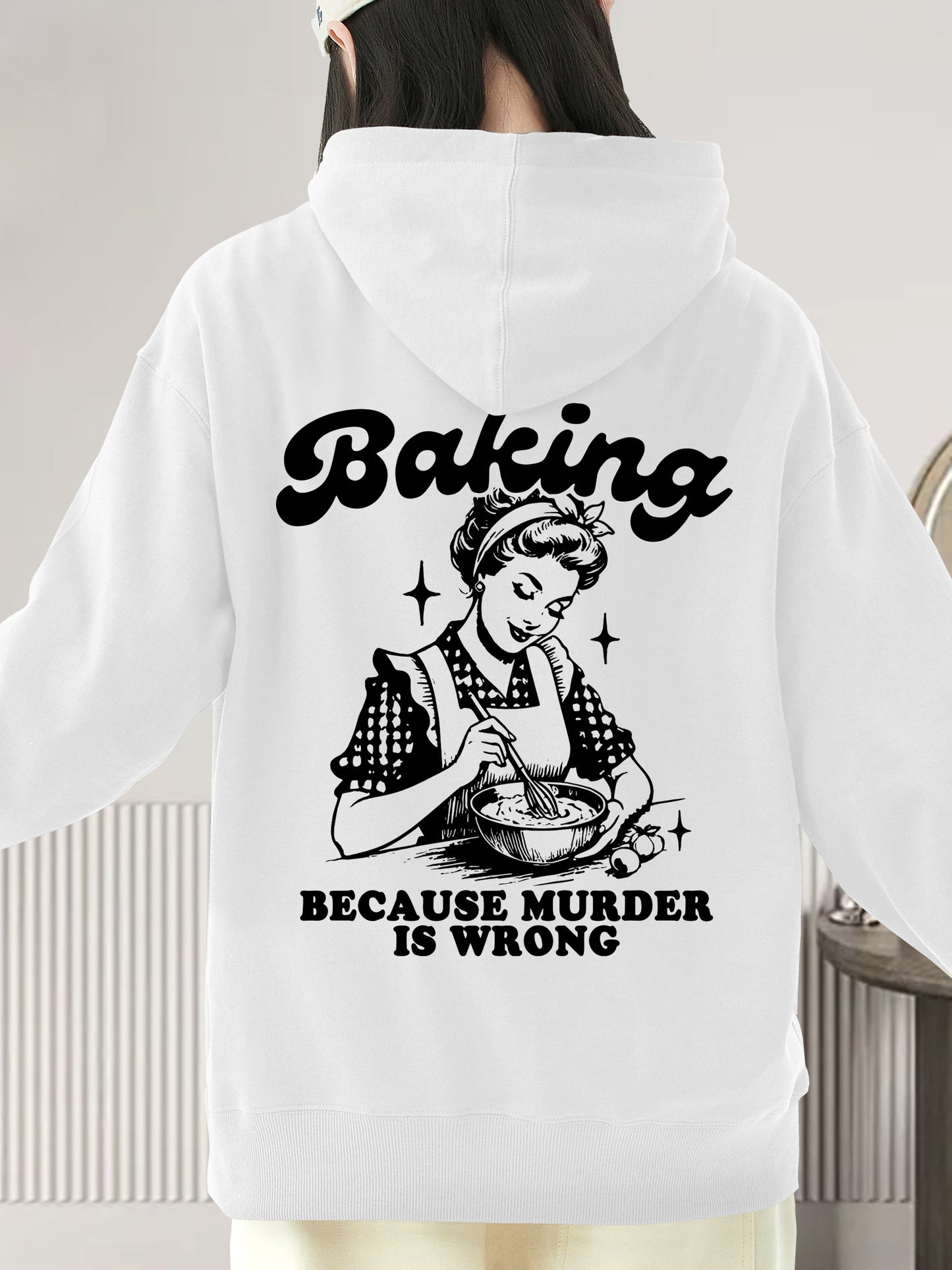 Baking Because Murder Is Wrong Shirt - Relaxed Fit, Full Size