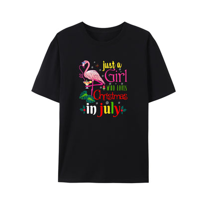 Just A Girl Who Loves Christmas In July Shirt - Relaxed Fit, Full Size