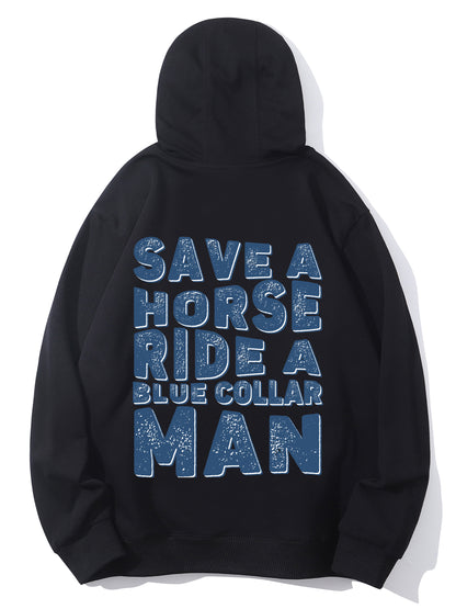 Save a Horse Ride a Blue Collar Shirt - Relaxed Fit, Full Size