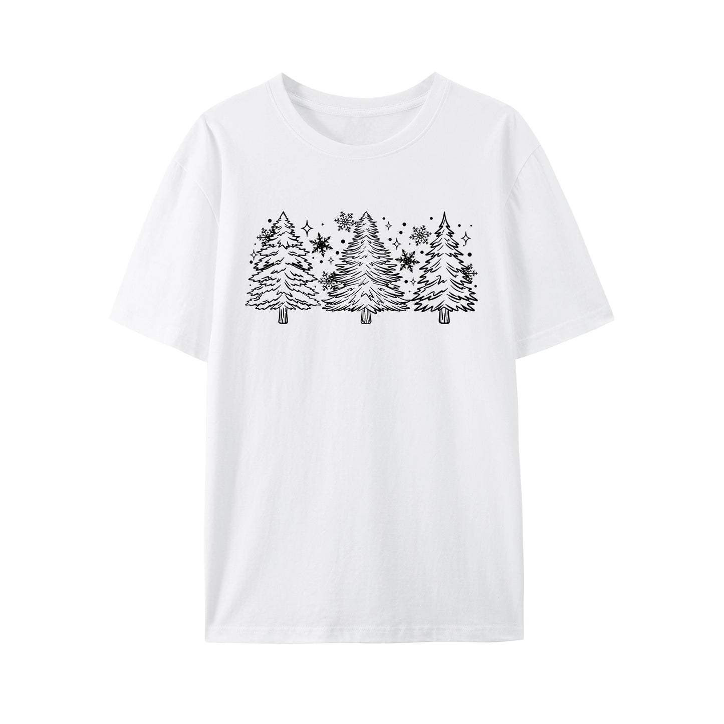 Snow Trees With Sleeve Shirt - Relaxed Fit, Full Size