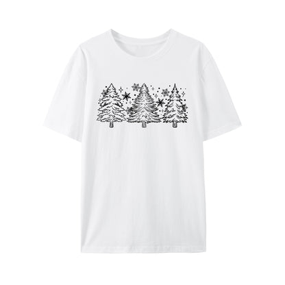 Snow Trees With Sleeve Shirt - Relaxed Fit, Full Size