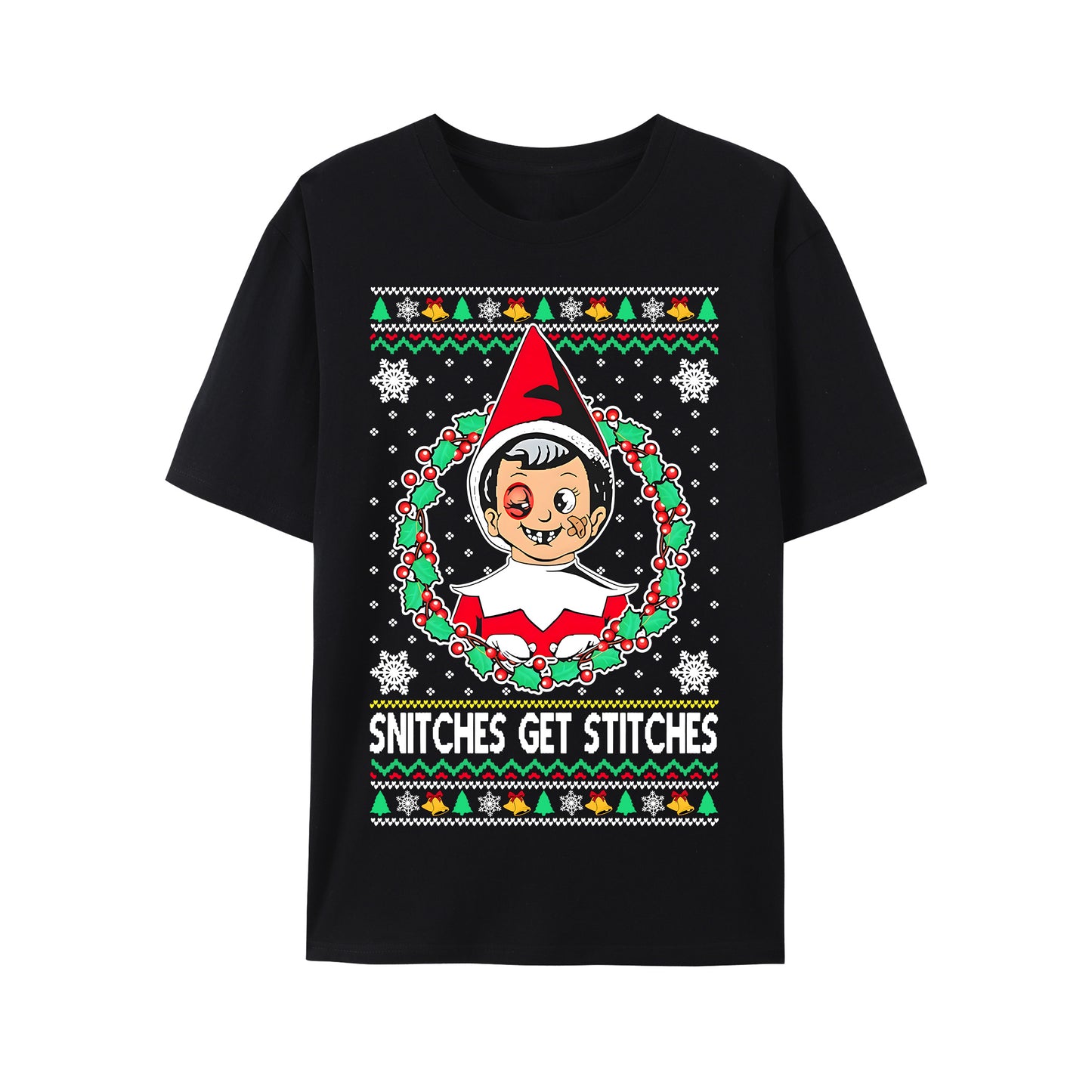 Snitches Get A Ugly Christmas Shirt - Relaxed Fit, Full Size