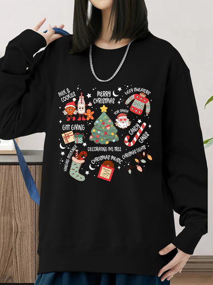 Christmas Themed Letter Shirt - Relaxed Fit, Full Size