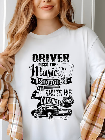 Letter & Car Shirt - Relaxed Fit, Full Size