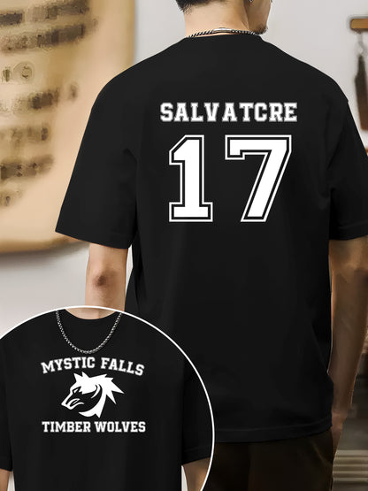 Mystic Falls Salvatore 17 Front And Back Shirt - Relaxed Fit, Full Size