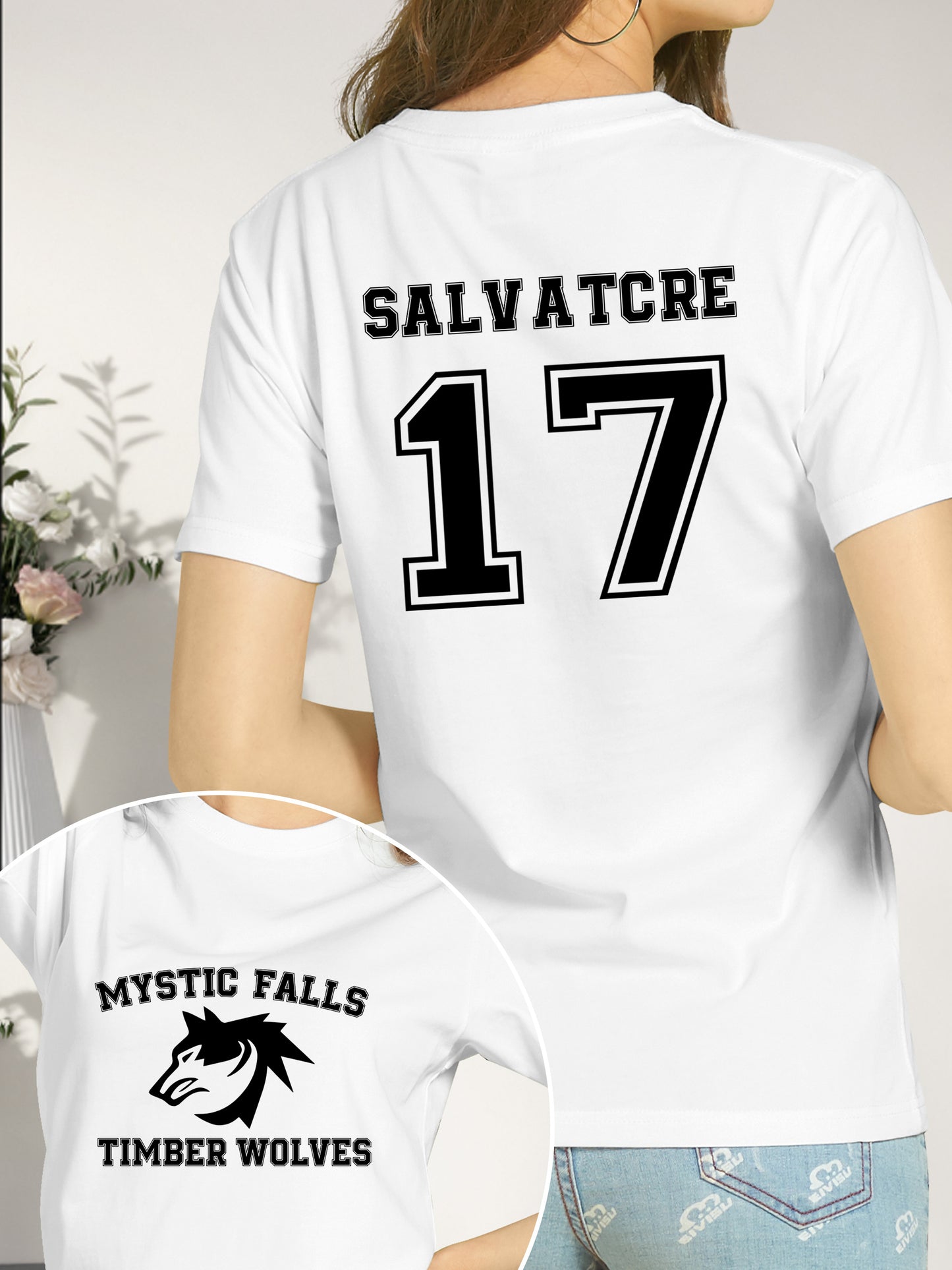 Mystic Falls Salvatore 17 Front And Back Shirt - Relaxed Fit, Full Size