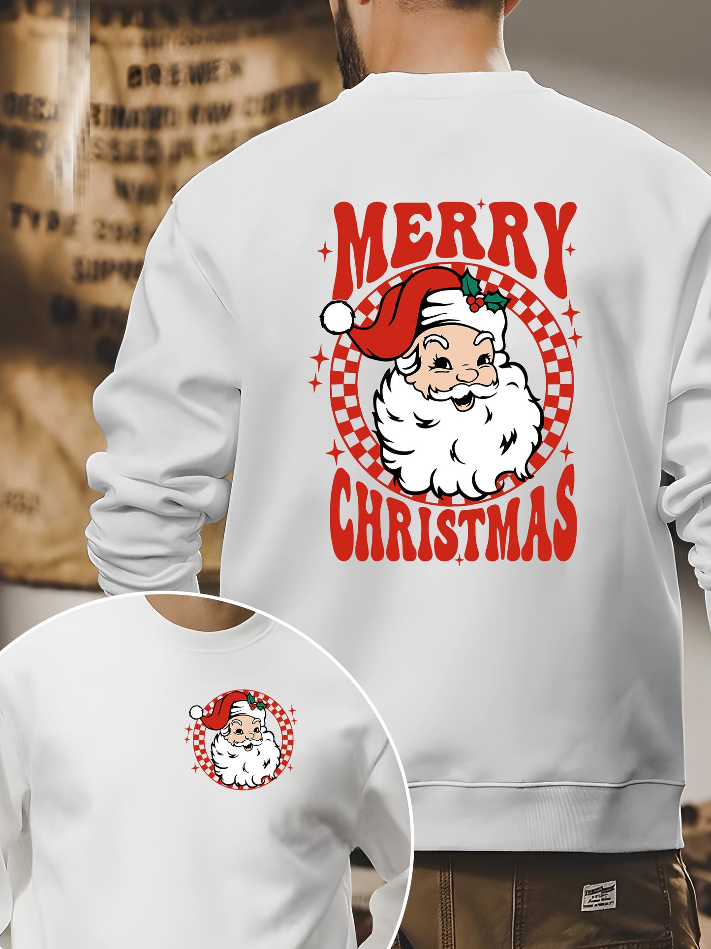 Vintage Santa Hoodie, Merry Christmas Shirt - Relaxed Fit, Full Size