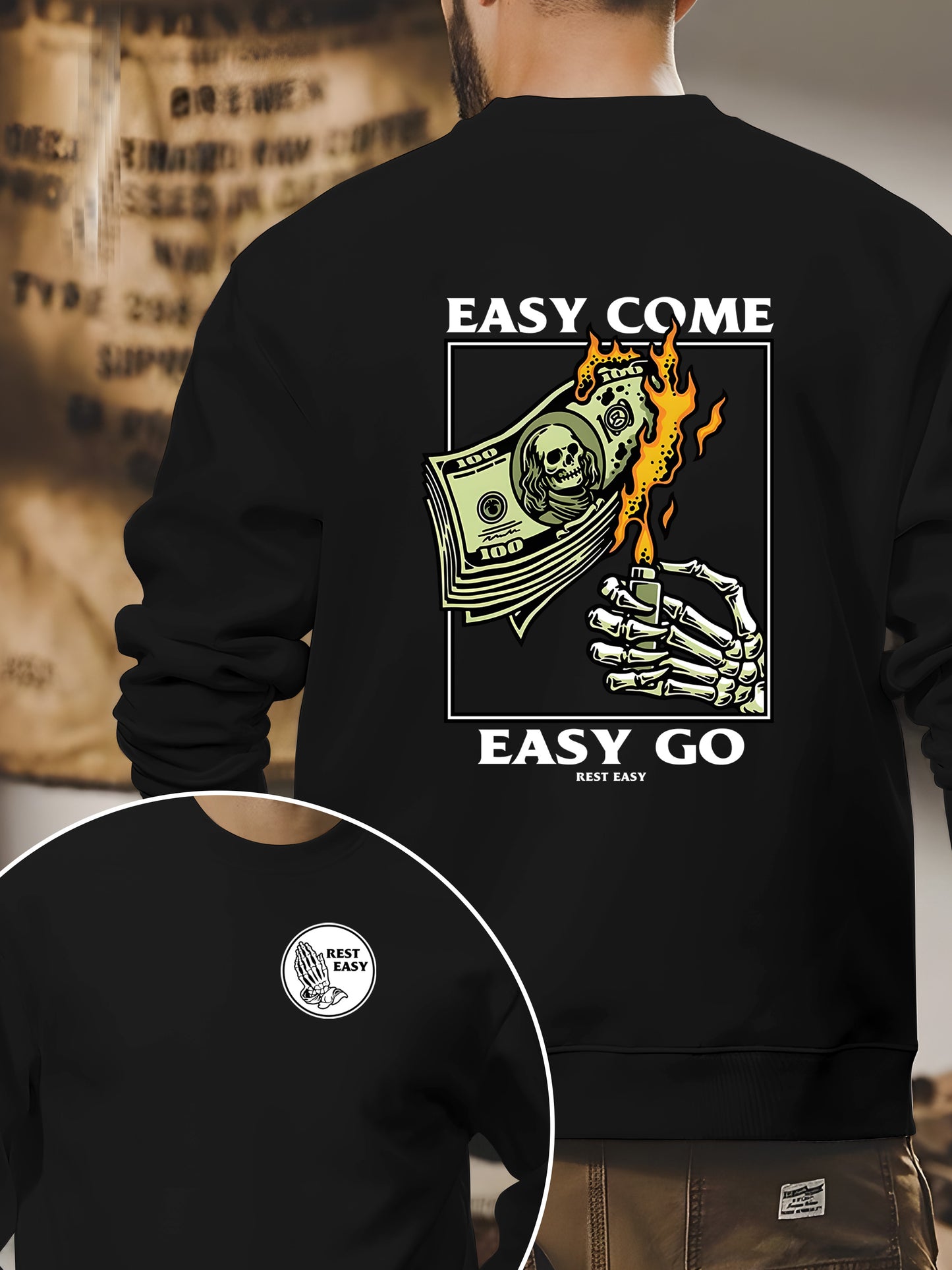 Easy Come Easy Go Skeleton Shirt - Relaxed Fit, Full Size