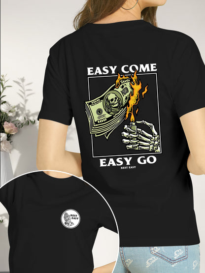 Easy Come Easy Go Skeleton Shirt - Relaxed Fit, Full Size