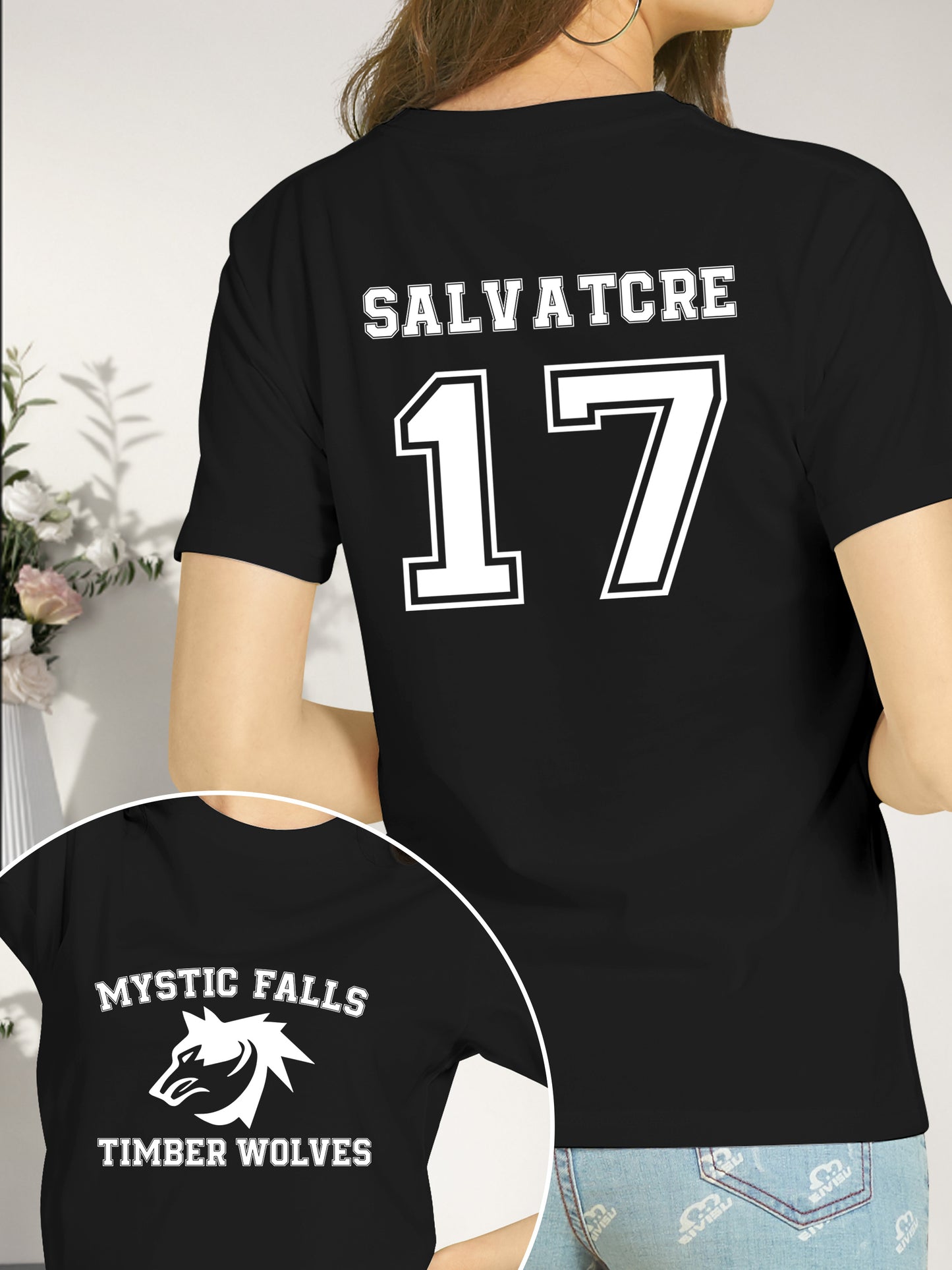 Mystic Falls Salvatore 17 Front And Back Shirt - Relaxed Fit, Full Size