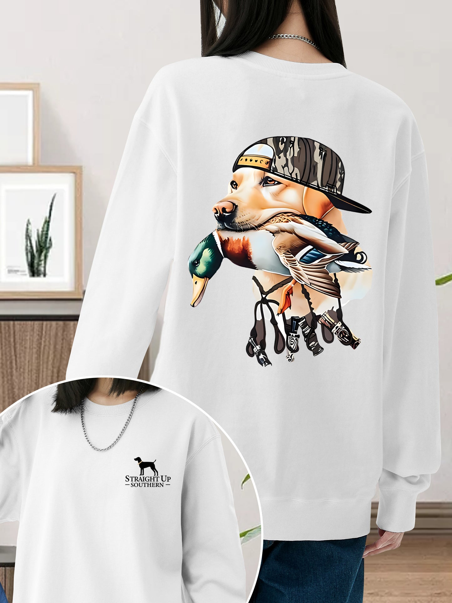 Bold Hunting Dog with Duck Shirt - Relaxed Fit, Full Size