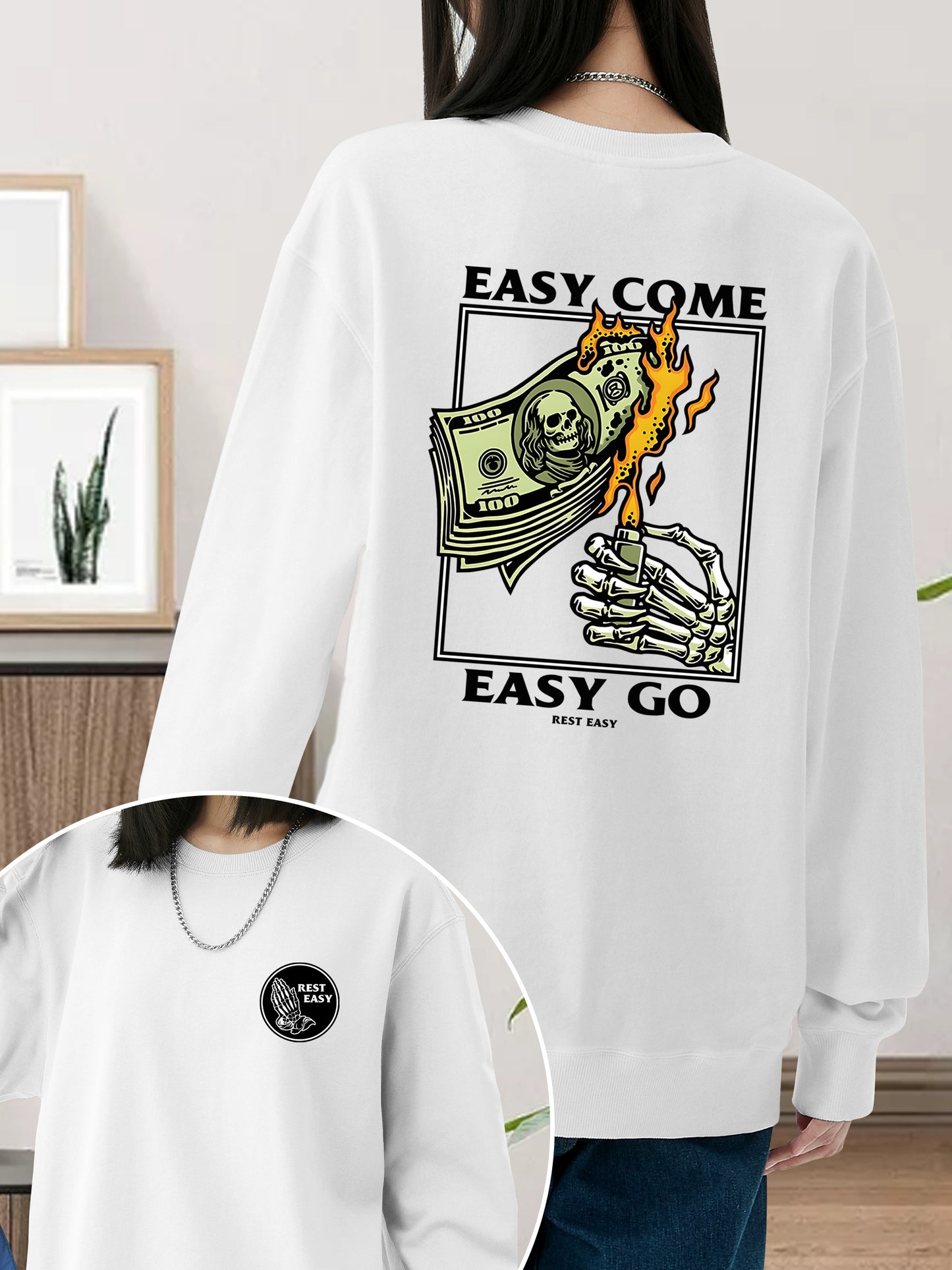 Easy Come Easy Go Skeleton Shirt - Relaxed Fit, Full Size