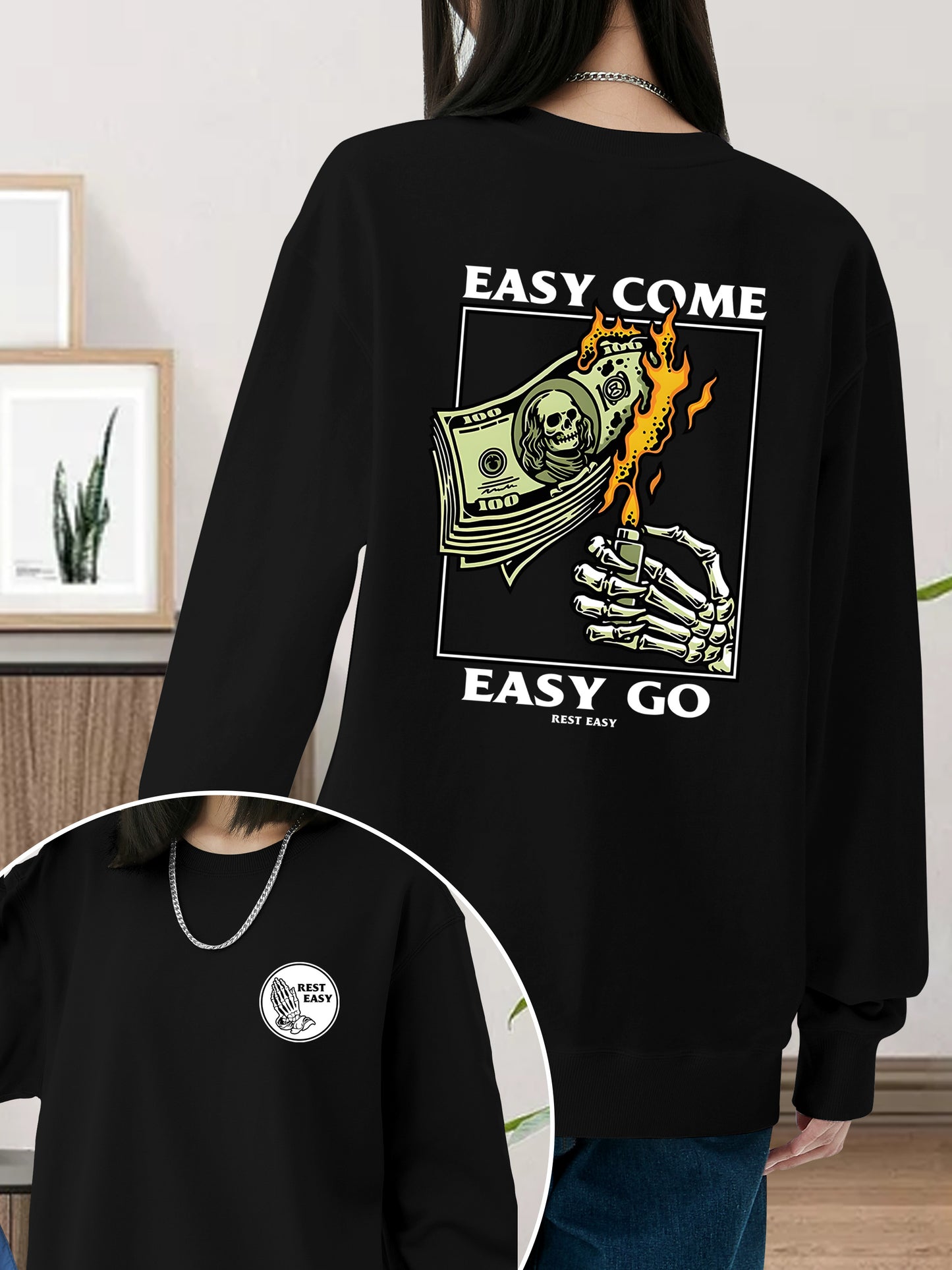 Easy Come Easy Go Skeleton Shirt - Relaxed Fit, Full Size