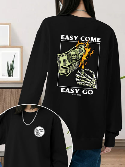 Easy Come Easy Go Skeleton Shirt - Relaxed Fit, Full Size