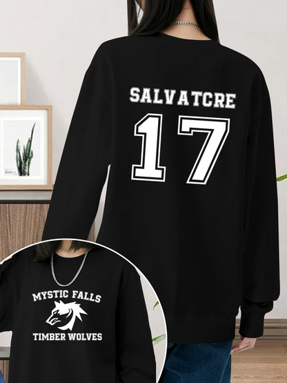 Mystic Falls Salvatore 17 Front And Back Shirt - Relaxed Fit, Full Size