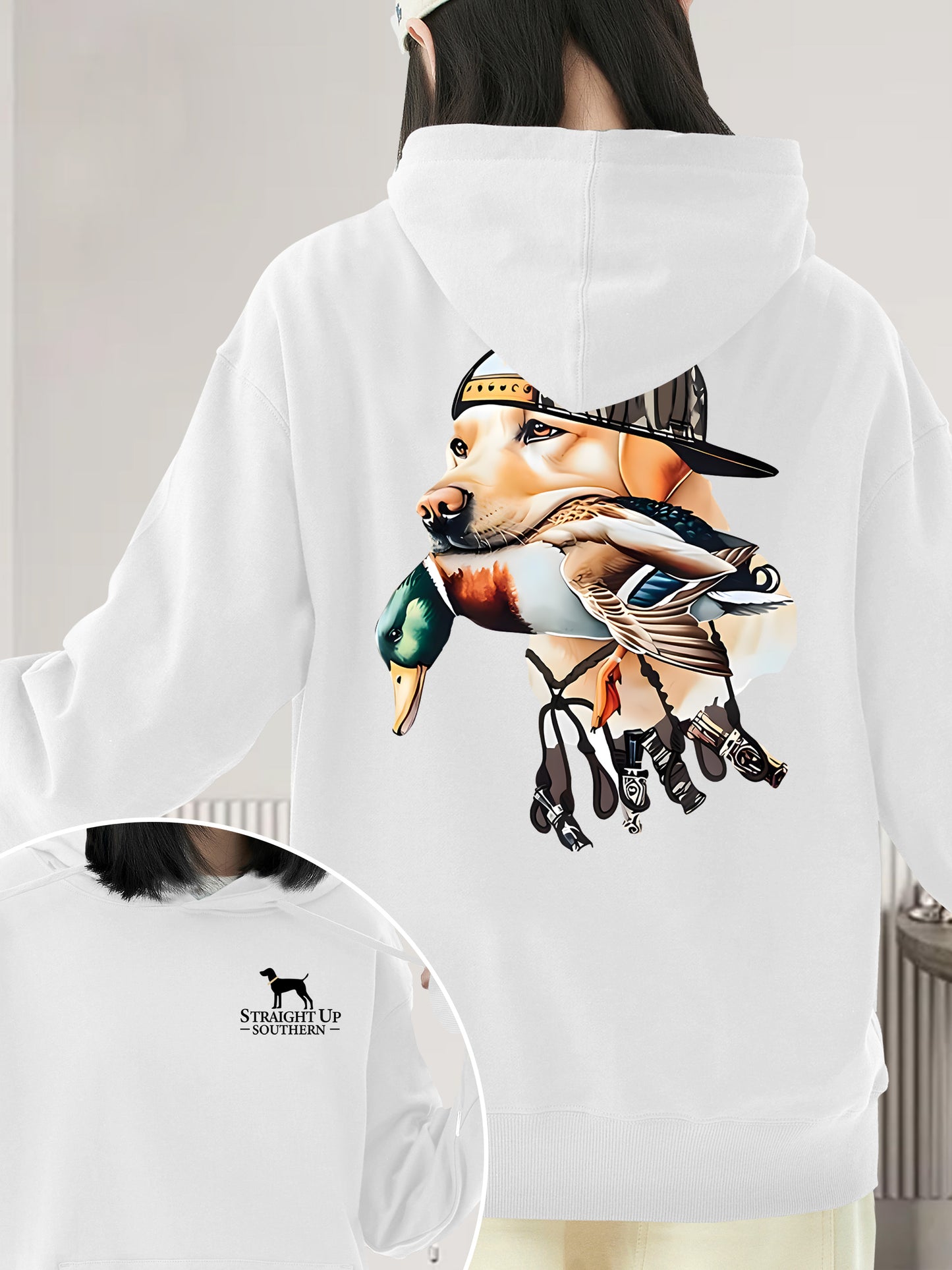 Bold Hunting Dog with Duck Shirt - Relaxed Fit, Full Size