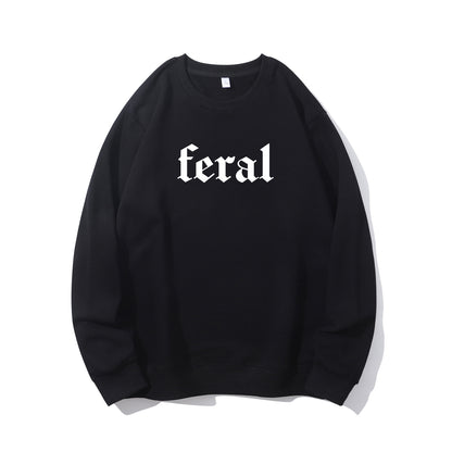 "FERAL" Slogan Shirt - Relaxed Fit, Full Size