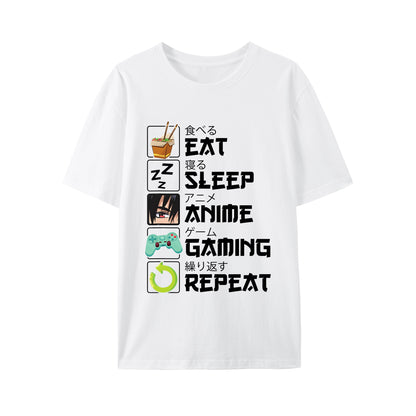 Eat And Sleep Anime Game Shirt - Relaxed Fit, Full Size