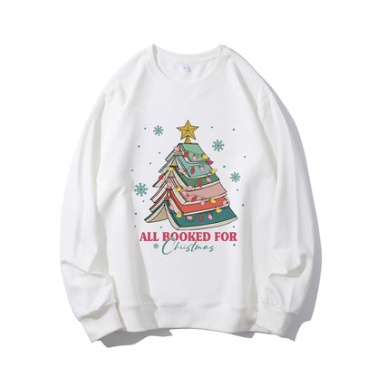 Christmas Themed Books & Letter Print Shirt - Relaxed Fit, Full Size