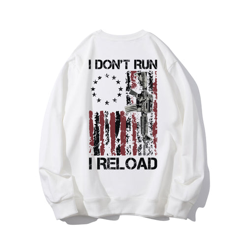 I Don't Run I Reload Gun American Flag Shirt - Relaxed Fit, Full Size